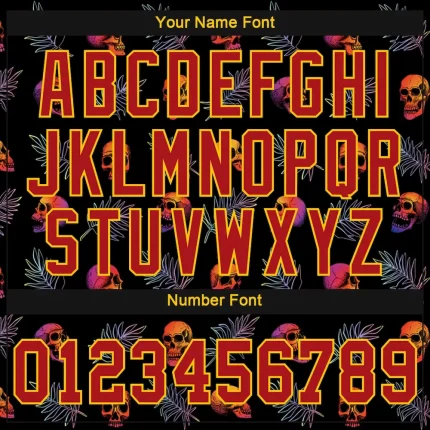 Custom 3D Pattern Halloween Skulls And Palm Leaves Authentic Baseball Jersey - Image 5