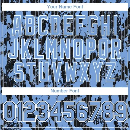 Custom Light Blue Black-White 3D Pattern Design Abstract Fluid Authentic Baseball Jersey - Image 5