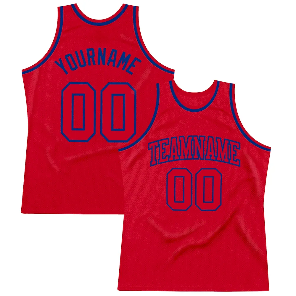 Red0435.webp Custom Red Red-Royal Authentic Throwback Basketball Jersey - Image 1