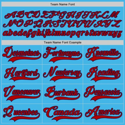 Custom Sky Blue Red-Navy Hockey Jersey - Image 4