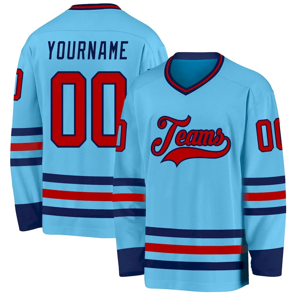 SkyBlue0095.webp Custom Sky Blue Red-Navy Hockey Jersey - Image 1
