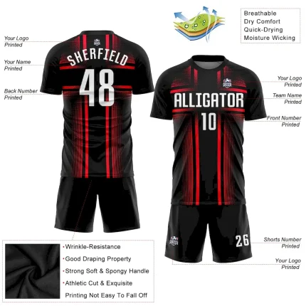 Custom Black White-Hot Pink Sublimation Soccer Uniform Jersey - Image 3