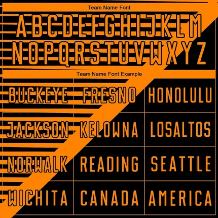 Custom Black Bay Orange Stripes Sublimation Soccer Uniform Jersey - Image 5