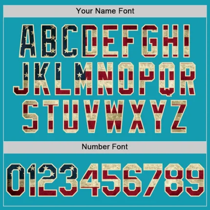 Custom Teal Vintage USA Flag Cream-Black Authentic Throwback Baseball Jersey - Image 5