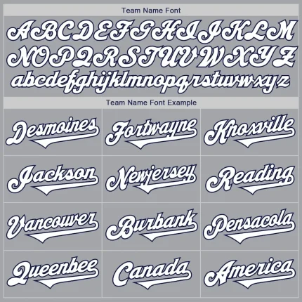 Custom Gray White-Navy Authentic Two Tone Baseball Jersey - Image 4