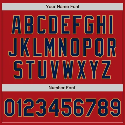 Custom Red Navy-Old Gold Authentic Two Tone Baseball Jersey - Image 5